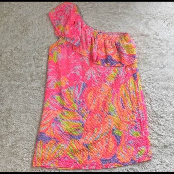 NWT Lilly Pulitzer Emmeline One Shoulder Dress in Sun Splashed - Picture 9 of 9